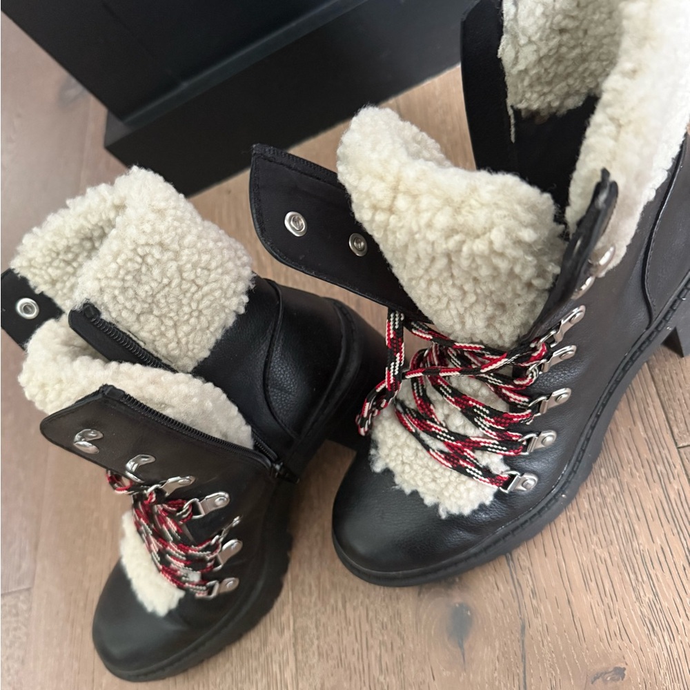 Universal Thread Black and Cream Winter Boots - Picture 3 of 3